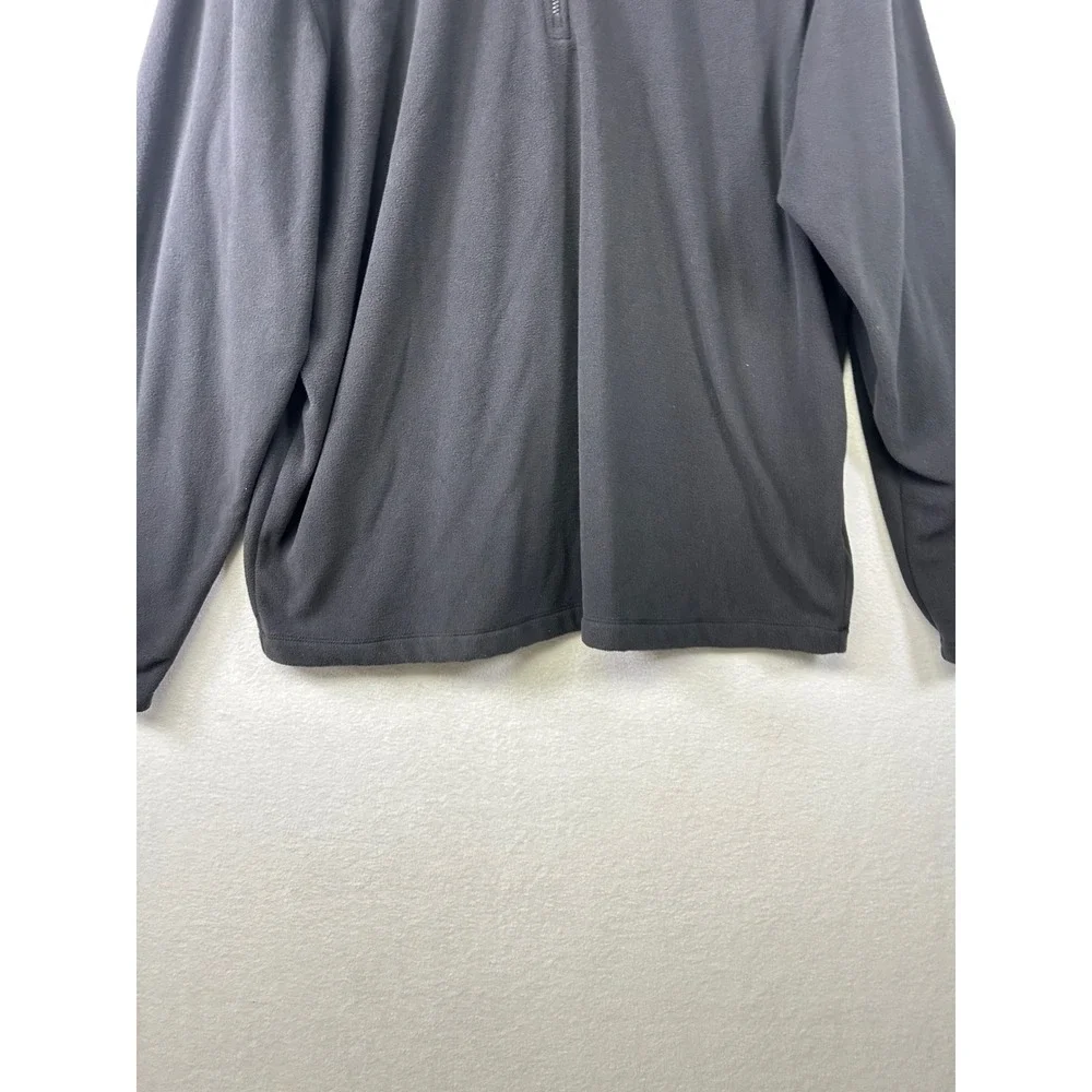 Lands‎ End Gray Fleece Quarter Zip Pullover Long Sleeve Men Size L